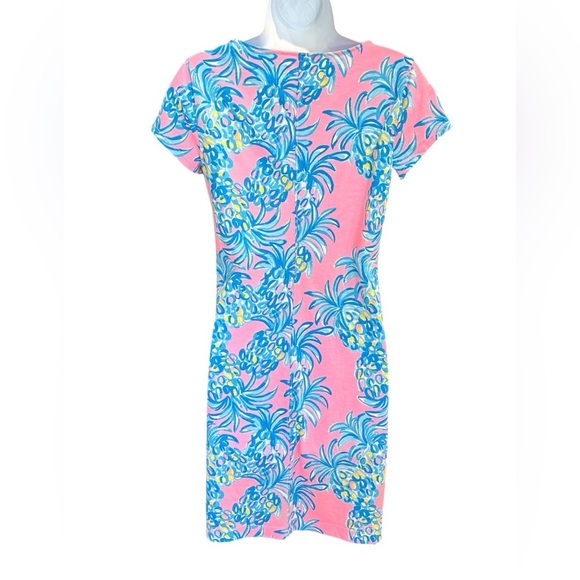 Lilly Pulitzer pineapple Brewster short sleeve Pima cotton Pelican Pink dress - Picture 5 of 8